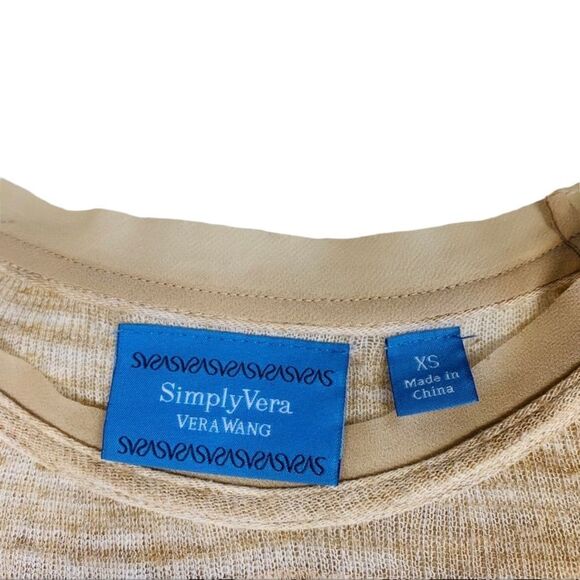 10/$25🦋 Simply Vera Vera Wang Oatmeal Asymmetrical Tank - Size XS - Picture 8 of 11